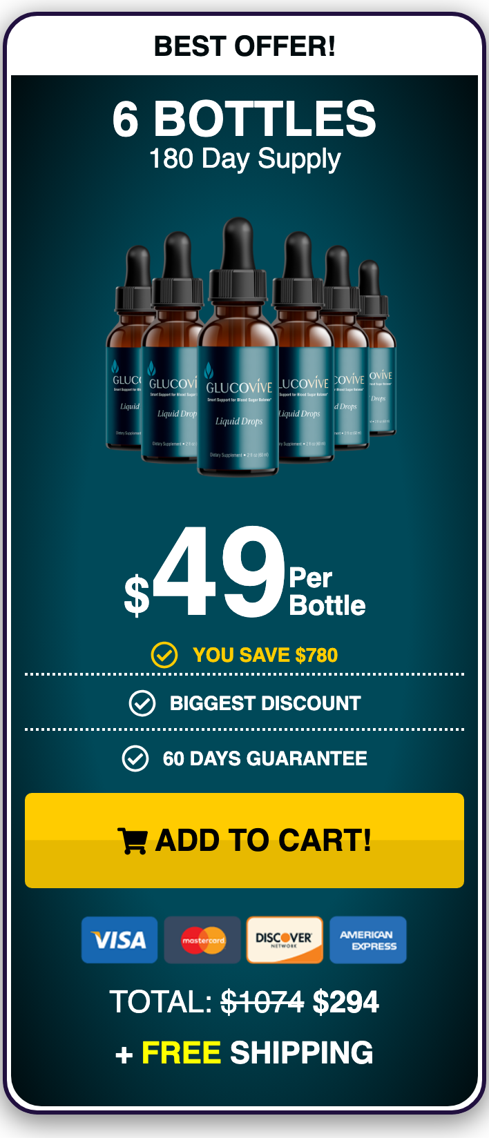 GlucoVive 180 day supply